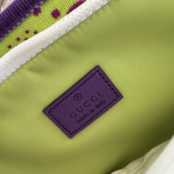 NEW GUCCI BAG BELT SLING LEATHER GG MONOGRAM 752102 White Multicolor SZ 90 Cm - Picture 6 of 8